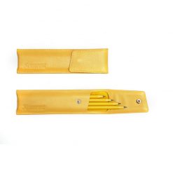 Leather Pencil Case - yellow