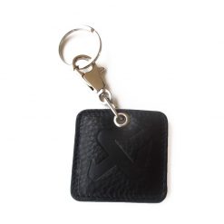 Square Leather Keychain - black