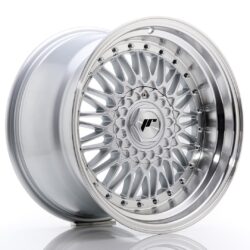 Janta aliaj 17" JR Wheels JR9 17x10 ET20 5x112/120 Silver w/ Machined Lip+Silver Rivets