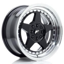 Janta aliaj 16" JR Wheels JR6 16x8 ET25 4x100/108 Gloss Black w/ Machined Lip