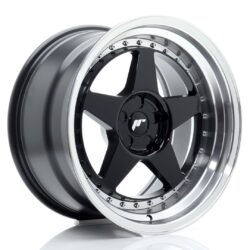 Janta aliaj 18" JR Wheels JR6 18x10,5 ET0-25 5H BLANK Gloss Black w/ Machined Lip