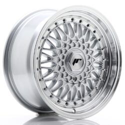 Janta aliaj 16" JR Wheels JR9 16x7,5 ET25 4x100/108 Silver w/ Machined Lip+Silver Rivets