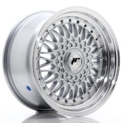 Janta aliaj 16" JR Wheels JR9 16x8 ET25 4x100/108 Silver w/ Machined Lip+Silver Rivets