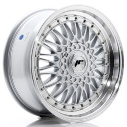 Janta aliaj 17" JR Wheels JR9 17x7,5 ET20-35 BLANK Silver w/ Machined Lip+Silver Rivets