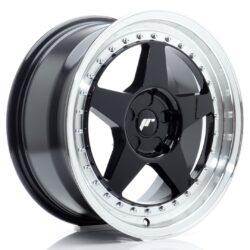 Janta aliaj 17" JR Wheels JR6 17x8 ET20-35 5H BLANK Gloss Black w/ Machined Lip