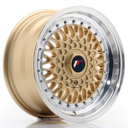 Janta aliaj 15" JR Wheels JR9 15x7 ET20 BLANK Gold w/ Machined Lip
