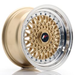 Janta aliaj 15'' JR Wheels JR9 15x8 ET15 4x100/114 Gold w/ Machined Lip