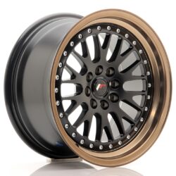 Janta aliaj 16" JR Wheels JR10 16x8 ET20 4x100/108 Matt Black w/ Bronze Lip