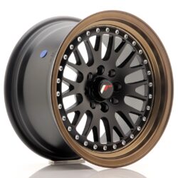 Janta aliaj 15" JR Wheels JR10 15x8 ET20 4x100/108 Matt Black w/ Bronze Lip