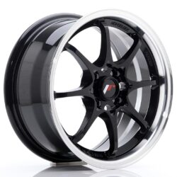 Janta aliaj 15'' JR Wheels JR5 15x7 ET35 4x100 Gloss Black w/ Machined Lip