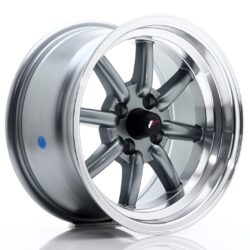Janta aliaj 15'' JR Wheels JR19 15x8 ET0 4x100 Gun Metal w/ Machined Lip