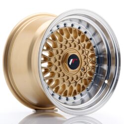 Janta aliaj 15'' JR Wheels JR9 15x9 ET10 4x100/108 Gold w/ Machined Lip