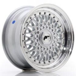 Janta aliaj 15'' JR Wheels JR9 15x7 ET20 4x100/108 Silver w/ Machined Lip+Silver Rivets