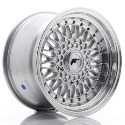 Janta aliaj 16" JR Wheels JR9 16x9 ET20 4x100/108 Silver w/ Machined Lip+Silver Rivets