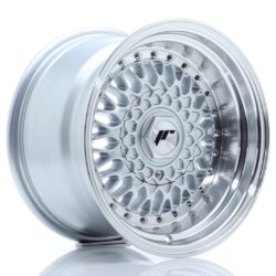 Janta aliaj 15'' JR Wheels JR9 15x9 ET10 4x100/108 Silver w/ Machined Lip+Silver Rivets