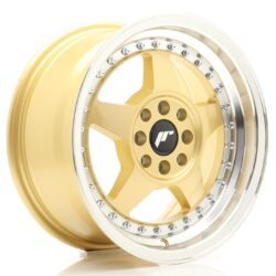 Janta aliaj 15'' JR Wheels JR6 15x7 ET25 4x100/108 Gold w/ Machined Lip