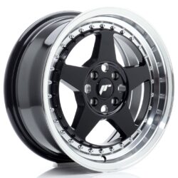 Janta aliaj 16" JR Wheels JR6 16x7 ET35 4x100 Gloss Black w/ Machined Lip