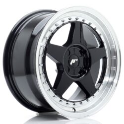 Janta aliaj 17" JR Wheels JR6 17x8 ET20-35 4H BLANK Gloss Black w/ Machined Lip