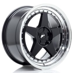Janta aliaj 18" JR Wheels JR6 18x9,5 ET20-40 5H BLANK Gloss Black w/ Machined Lip