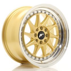 Janta aliaj 16" JR Wheels JR26 16x8 ET25 4x100/108 Gold w/ Machined Lip