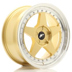 Janta aliaj 17" JR Wheels JR6 17x8 ET20-35 5H BLANK Gold w/ Machined Lip