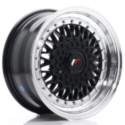 Janta aliaj 15'' JR Wheels JR9 15x7 ET20 4x100/108 Gloss Black w/ Machined Lip
