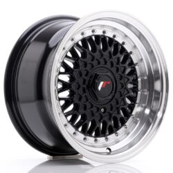 Janta aliaj 15'' JR Wheels JR9 15x8 ET20 4x100/108 Gloss Black w/ Machined Lip