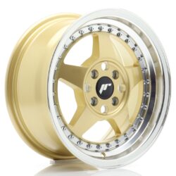 Janta aliaj 15'' JR Wheels JR6 15x7 ET35 4x100 Gold w/ Machined Lip